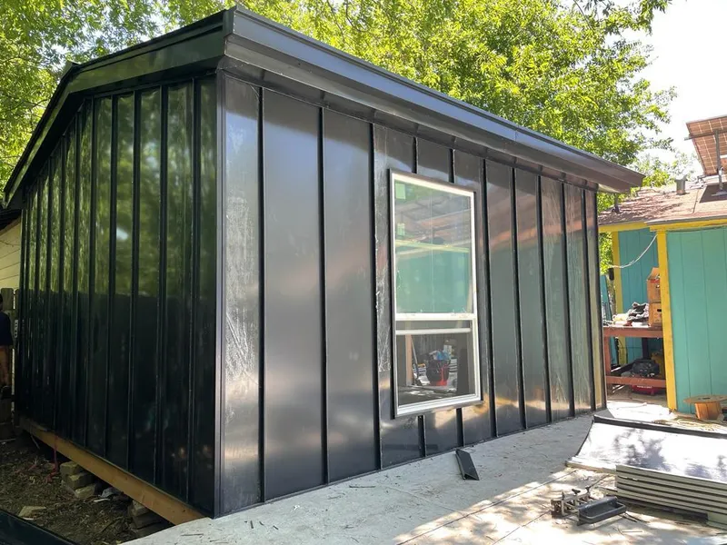 Black standing seam metal wall panels for Metal Roof Installation in Deerpark